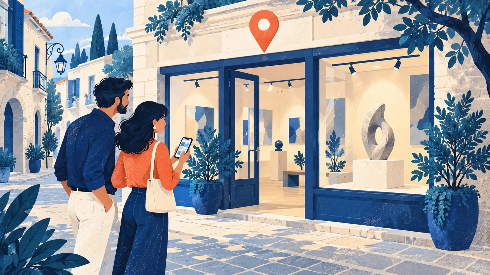 Galerie d'art de quartier trouvée par des promeneurs sur leur téléphone